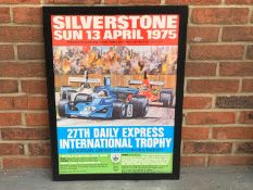 Original Silverstone 1975 Framed Race Poster