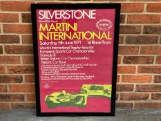 Original Silverstone 1971 Framed Race Poster