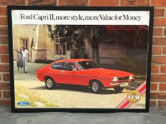 Original Framed Ford Capri II Dealership Poster