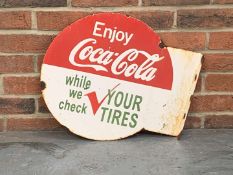 Enjoy Coca-Cola Enamel Flange Sign