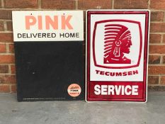 Pink Paraffin Chalk Board and Tecumseh Service Sign (2)