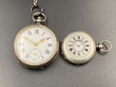 A mixed lot comprising 2 various silver cased pocket watches