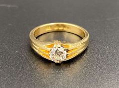 A Diamond Solitaire, 18ct gold ring.