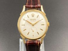 ROLEX, “Precision”, mid 20th century 9ct gold wristwatch