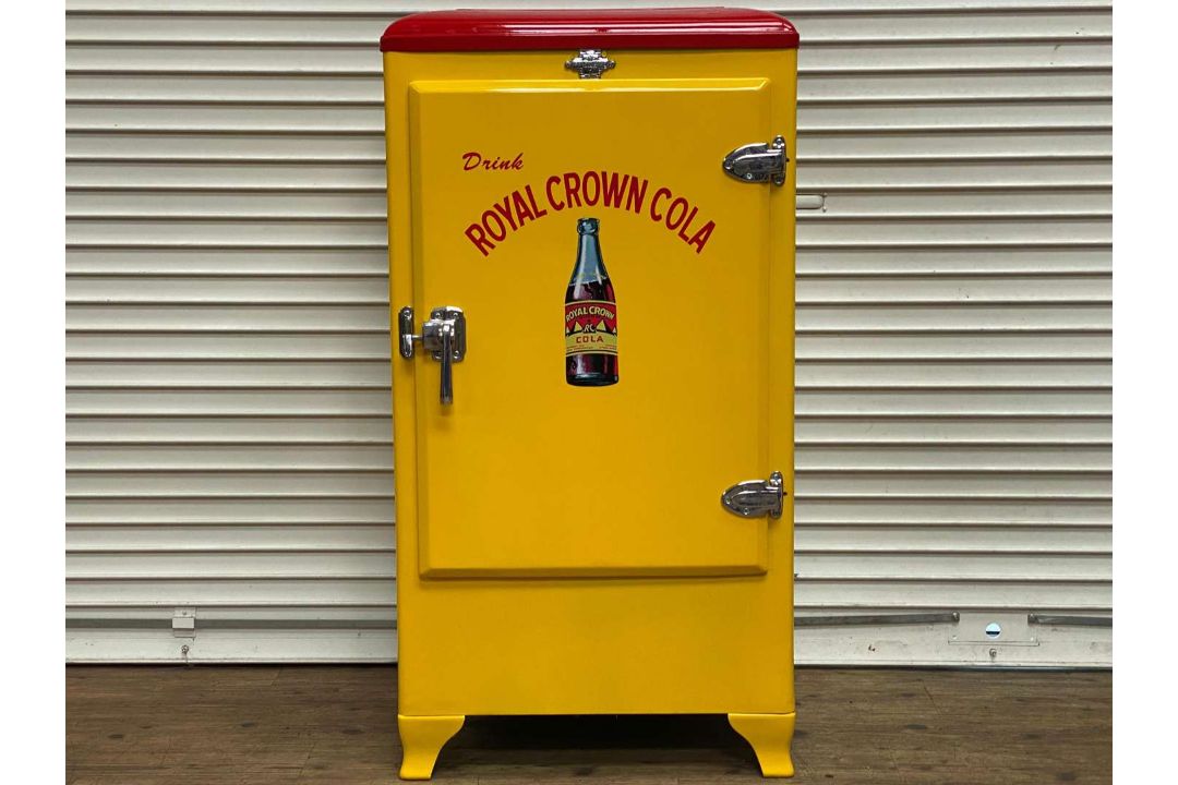 FRIGIDAIRE, a 1940s American upright refrigerator, repainted in “Royal Crown Cola” livery - Image 1 of 6