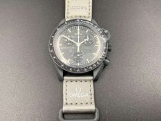 SWATCH, Moonswatch, “Mission to Mercury”, &nbsp;bioceramic, two button quartz chronograph watch,