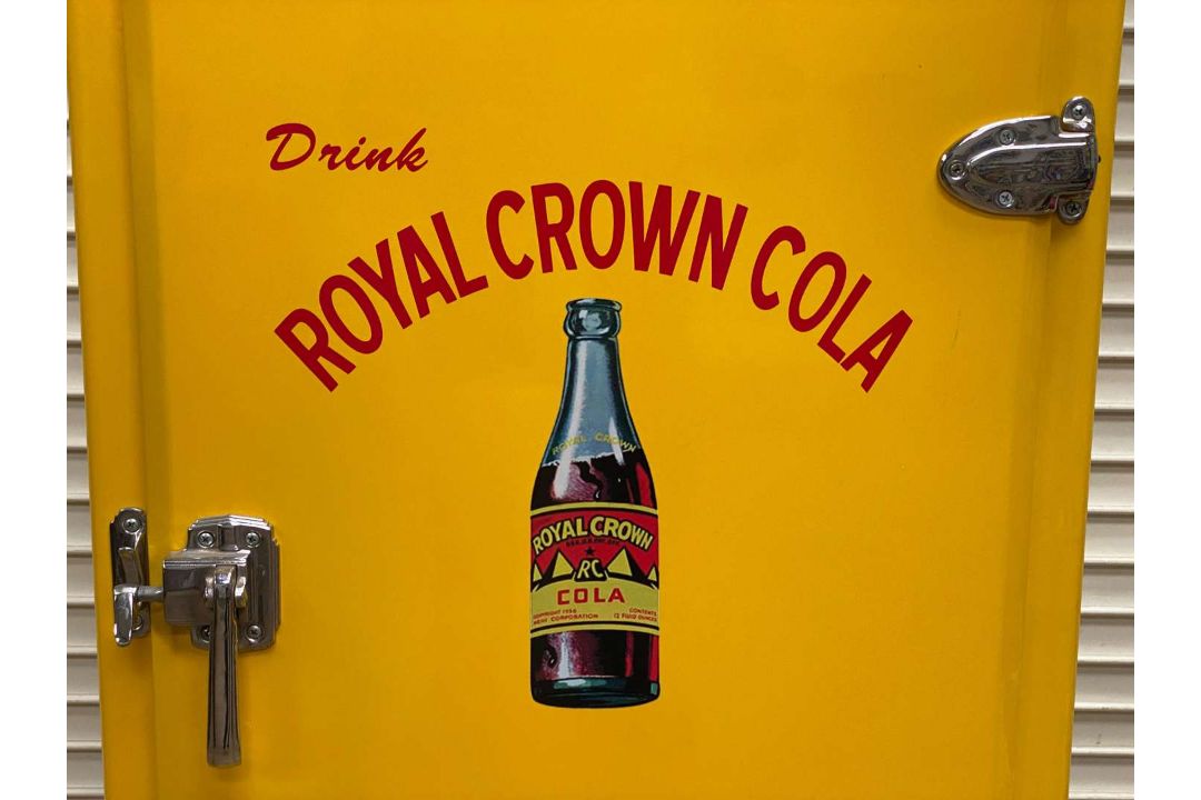 FRIGIDAIRE, a 1940s American upright refrigerator, repainted in “Royal Crown Cola” livery - Image 2 of 6