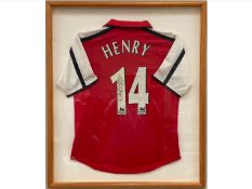 ARSENAL 1999-2000 signed and framed shirt. Thierry HENRY, #14