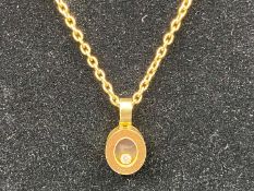 CHOPARD, “Happy Diamond”, 18ct gold, glazed pendant & trace chain