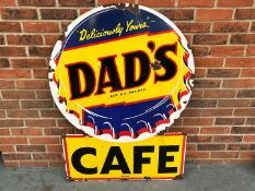 Dads Cafe Large Enamel Sign