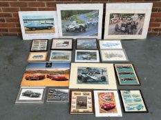Nineteen Framed Motoring Prints