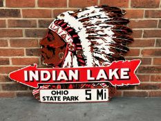 Indian Lake Directional Enamel Sign