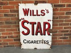 Wills Star Cigarettes Enamel Sign