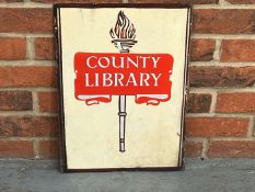 County Library Enamel Sign