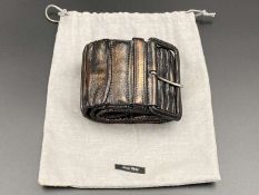 MIU MIU bronze metallic belt & dustbag
