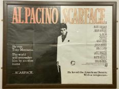 SCARFACE (1983) Al Pacino framed quad film poster