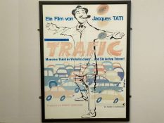 TRAFIC (1971) Jacques Tati framed German film poster,