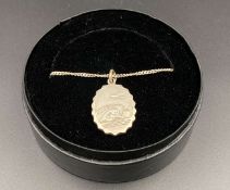 GEORG JENSEN, cast silver St Christopher pendent and chain with automotive theme