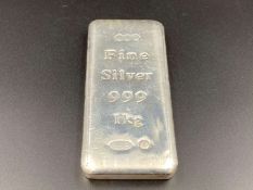 Fine Silver Bullion Bar 999 1Kg