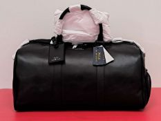 RALPH LAUREN POLO black leather duffle bag