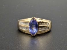 Tanzanite & Diamond 14ct gold ring