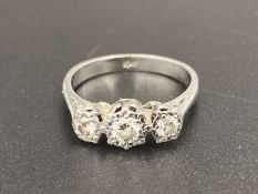 Three stone Diamond 18ct white gold ring