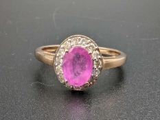 Ruby & Diamond 9ct gold ring