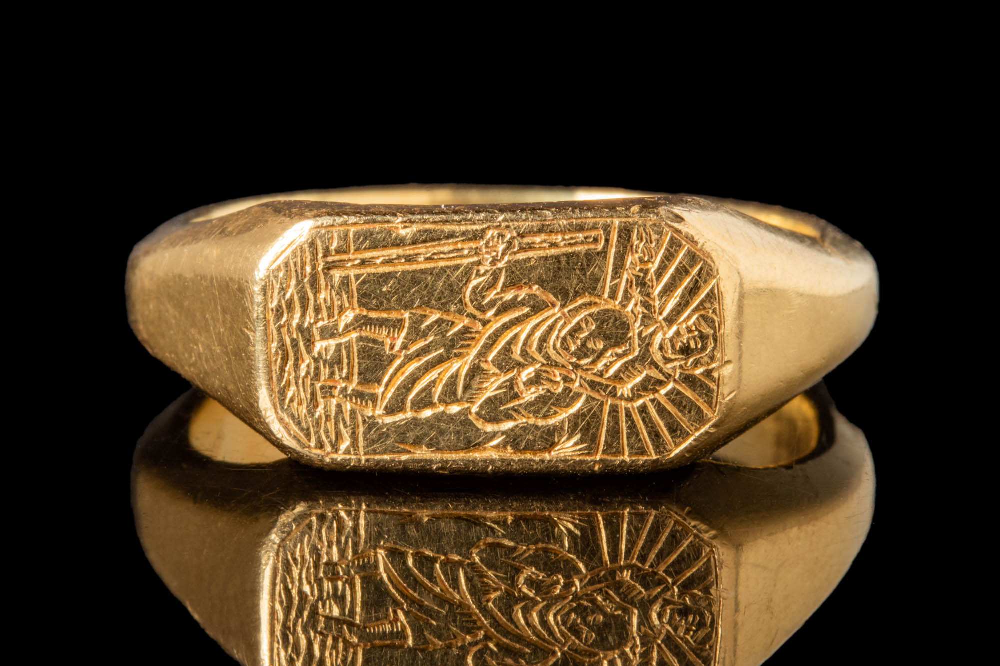 MEDIEVAL ICONOGRAPHIC GOLD RING WITH ST. CHRISTOPHER - Image 3 of 7