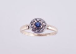Saphir Diamant Saphir Damenring