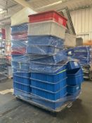 ( 1 ) PALLET OF ASSORTED PLASTIC BINS; SOME DIFFERENT SIZES