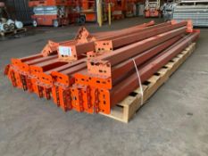 CROSSBEAMS FOR PALLET RACKING, APPROX 33...TOTAL, ASSORTED SIZES, APPROX 8FT & 10FT