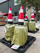 ( 1 ) STACK OF SAFETY TRAFFIC CONES, APPROX 15in X 27in, APPROX 20 CONES TOTAL