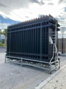 UNUSED GALVANIZED STEEL GARDEN / PUBLIC SPACE FENCE, APPROX 10ft L x 7ft H, 30PCS FENCE WITH 31PC...