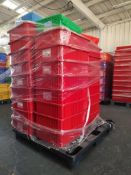 ( 1 ) PALLET OF ASSORTED PLASTIC BINS; SOME DIFFERENT...SIZES, APPROX 36 TOTAL
