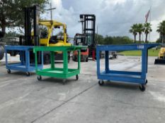 ( 3 ) ULINE ROLLING CARTS...