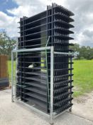 UNUSED GALVANIZED 8FT L x 5FT H STEEL FENCE, 20PCS FENCE PANELS + 21PCS POST WITH CONNECTORS, LEA...