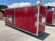 UNUSED GOLD MOUNT PE FABRIC BUILDING,... APPROX 30ft x 85ftx 15ft, GREATER SEAM STRENGTH, ABRASIO...