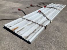 ( 1 ) STACK OF UNUSED METAL ROOF PANELS, APPROX 12FT L x 3FT W , APPROX 70 PANELS IN STACK