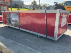 UNUSED CHERY SINGLE TRUSS CONTAINER SHELTER MODEL C2040, APPROX 20FT...W x 40FT L GREATER SEAM ST...