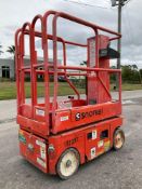 2014 SNORKEL MAN LIFT MODEL TM12E ANSI, ELECTRIC, APPROX MAX PLATFORM HEIGHT 12FT, NON MARKING