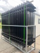20 PIECES OF GALVANIZED STEEL FENCE PANELS & POSTS WITH CONNECTORS. MODEL FEN20, 10' X 7' PANELS
