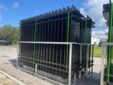 20 PIECES OF GALVANIZED STEEL FENCE PANELS & POSTS WITH CONNECTORS. MODEL FEN20, 10' X 7' PANELS