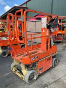 JLG MANLIFT MODEL 1230ES, ELECTRIC, APPROX MAX PLATFORM HEIGHT 12FT, NON MARKING TIRES, BUILT IN