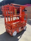 SNORKEL MAN LIFT MODEL TM12 , ELECTRIC, APPROX MAX PLATFORM HEIGHT 12FT, NON MARKING TIRES, BUILT...
