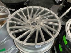 UNUSED LEXANI WHEEL CORP WRAITH 663-2210-13-38SBM RIMS , APPROX 22 X 10 , ( 4 ) RIMS IN SET