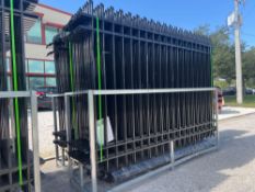 20 PIECES OF GALVANIZED STEEL FENCE PANELS & POSTS WITH CONNECTORS. MODEL FEN20, 10' X 7' PANELS