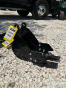 ( 1 ) UNUSED... BUCKET WITH TEETH... ATTACHMENT FOR MINI EXCAVATOR