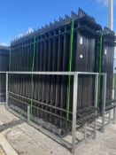 20 PIECES OF GALVANIZED STEEL FENCE PANELS & POSTS WITH CONNECTORS. MODEL FEN20, 10' X 7' PANELS
