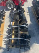 NEW/UNUSED EXCAVATOR ATTACHMENT PACKAGE, QTY 8) PIECES INCLUDE RAKE, RIPPER, GRABER, ASSORTED