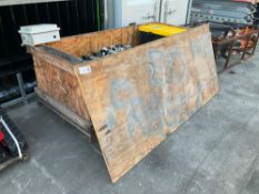 CRATE WITH ( 2...) STORAGE BINS & MISC PARTS , CRATE APPROX 92in W x 42in L x 32in T